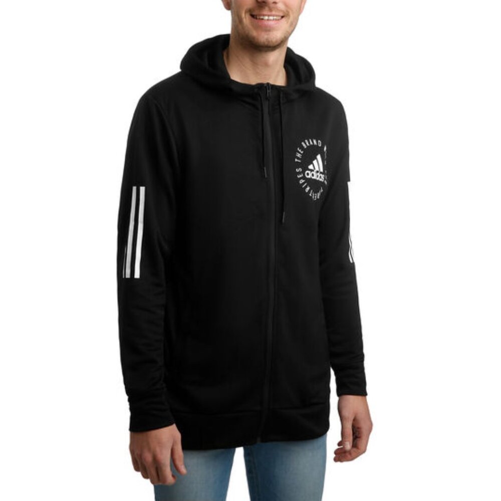 Adidas Sweatshirt Sport Full-Zip Training Jacket Men - Black, White Size Medium